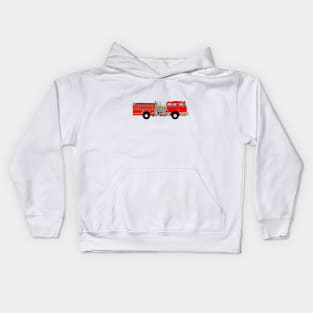 Red Fire Engine (with yellow stripe) Kids Hoodie